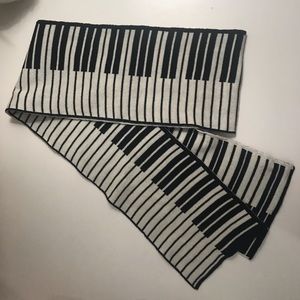 Piano keys reversible knit scarf 68 inches long
